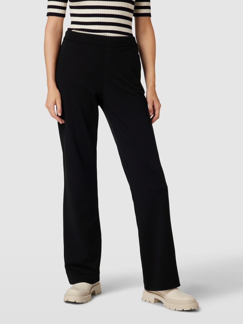 Stoffhose mit Allover-Muster Modell 'Chiara' in schwarz