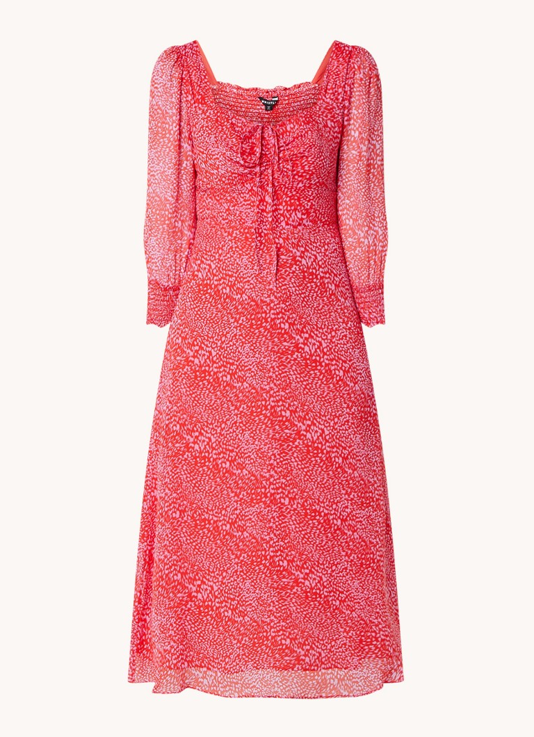 Whistles maxi dress with print and puff sleeves
