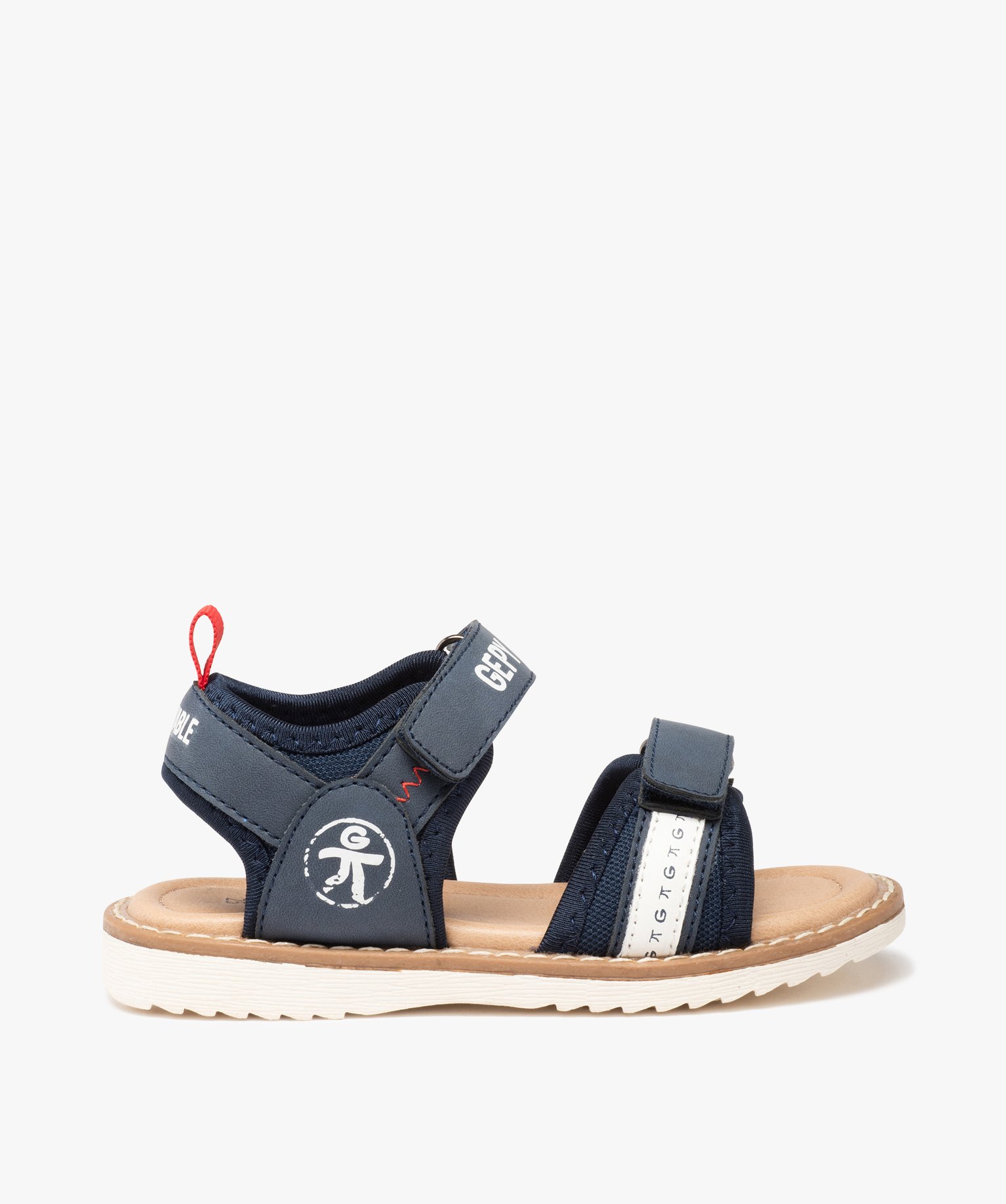 Sandales Garçon à brides scratch – Gepy marine | GEMO