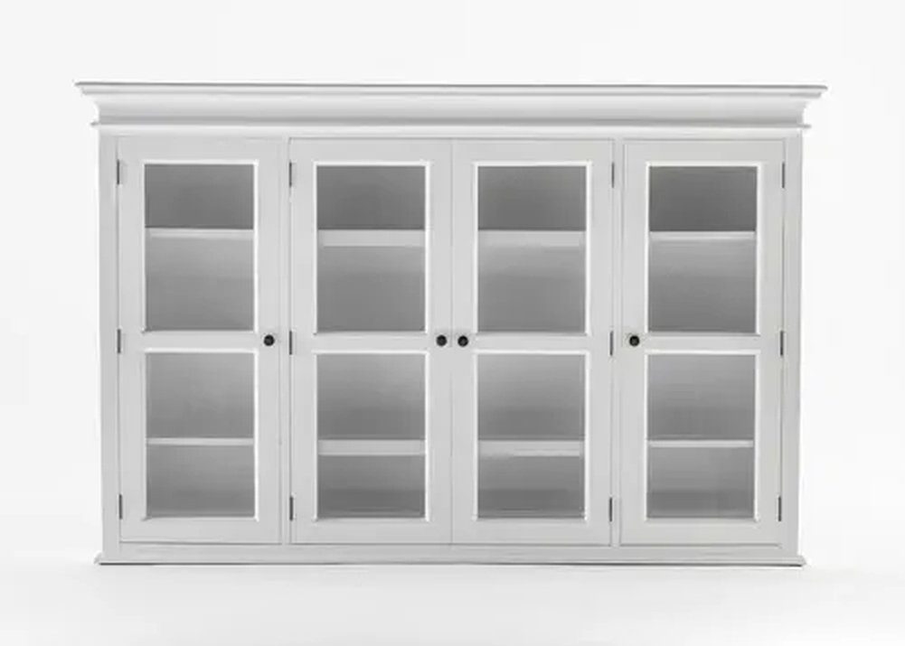 Novasolo Küchenbuffet Halifax Bücherschrank mit 4 Glastüren