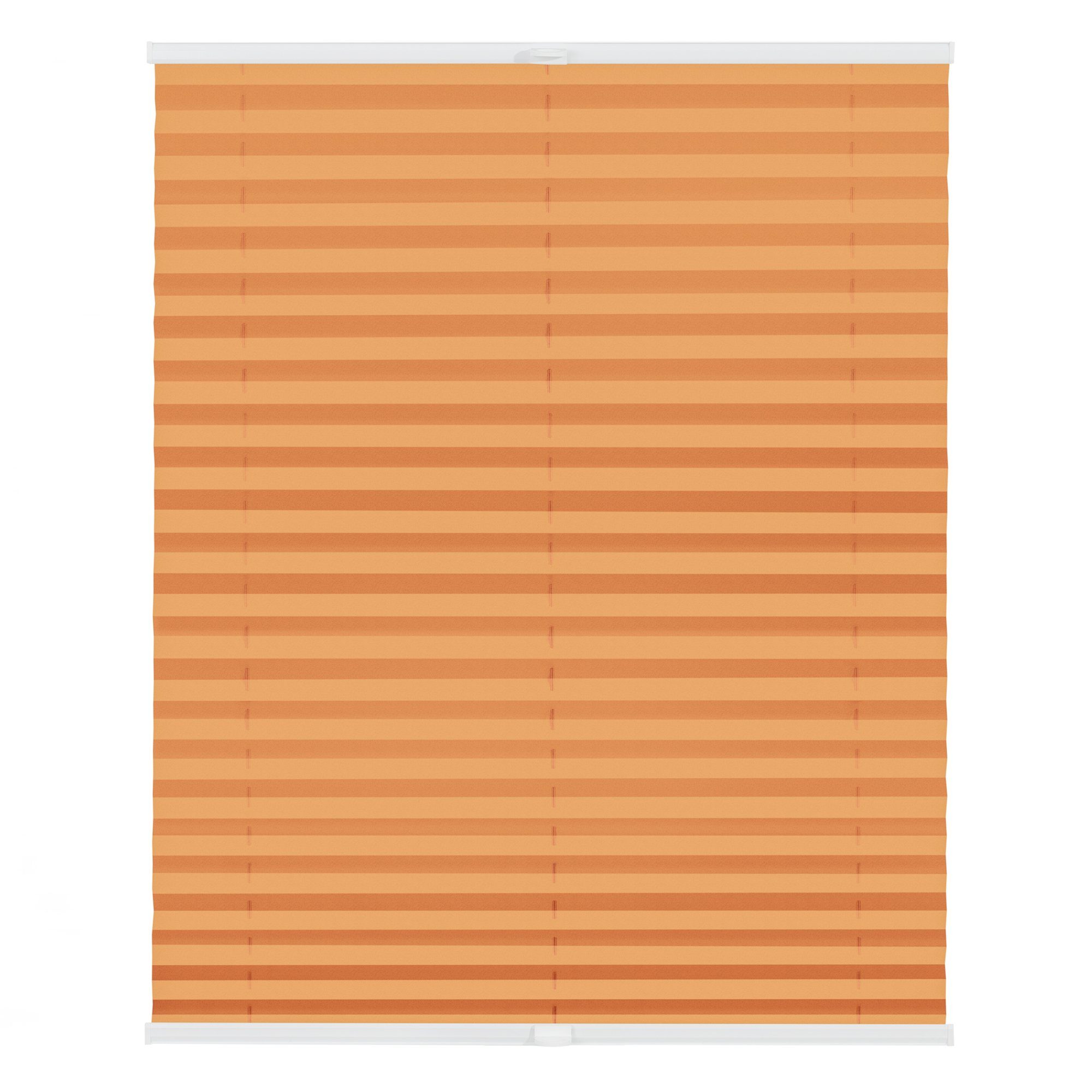 Plissee nach Maß Klemmfix, ohne Bohren, verspannt, blickdicht, Hitzeschutz - Orange, LICHTBLICK ORIGINAL, blickdicht, inkl. Klemmträger, Klemmbar, klemmen