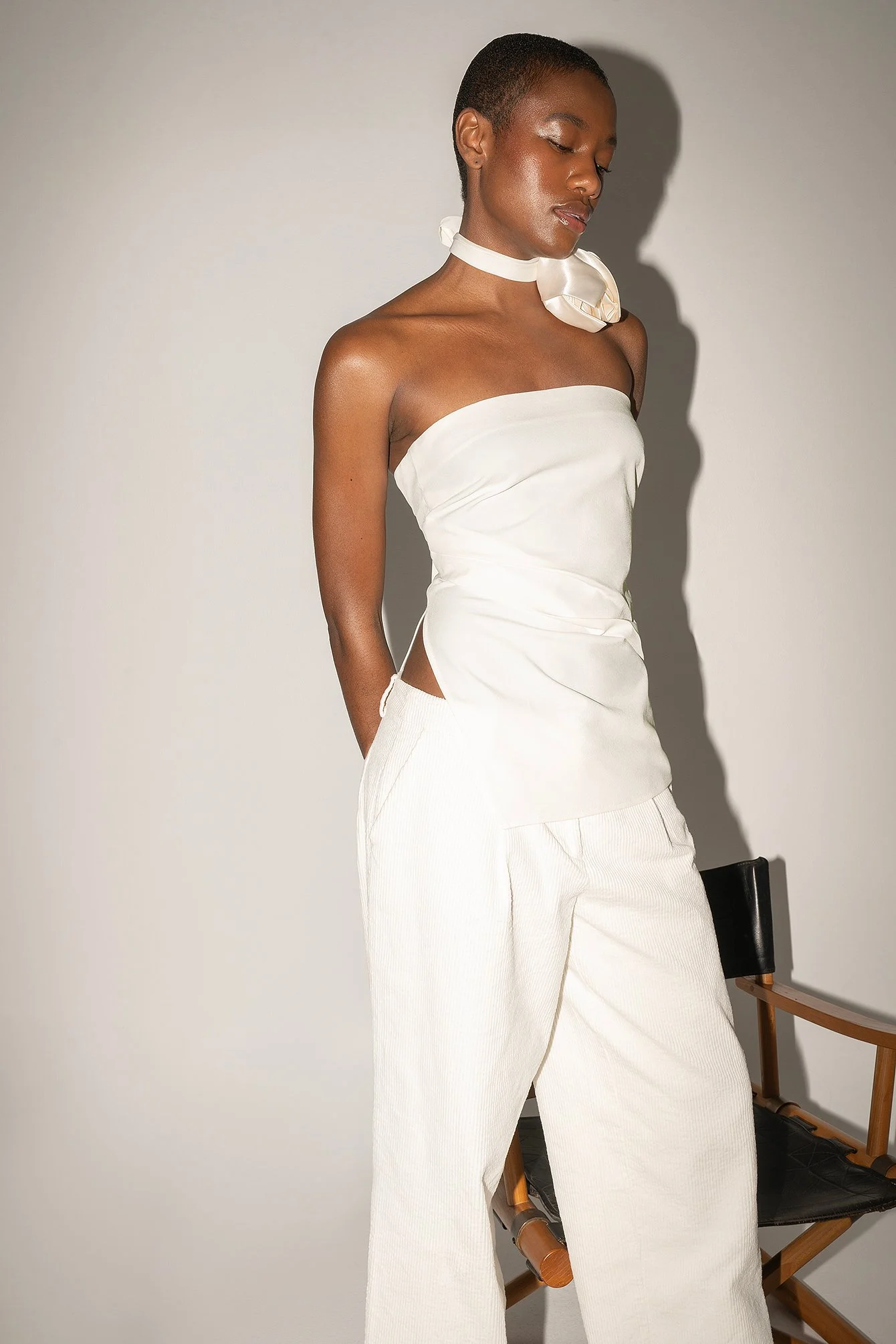Asymmetrisches Bandeau-Oberteil