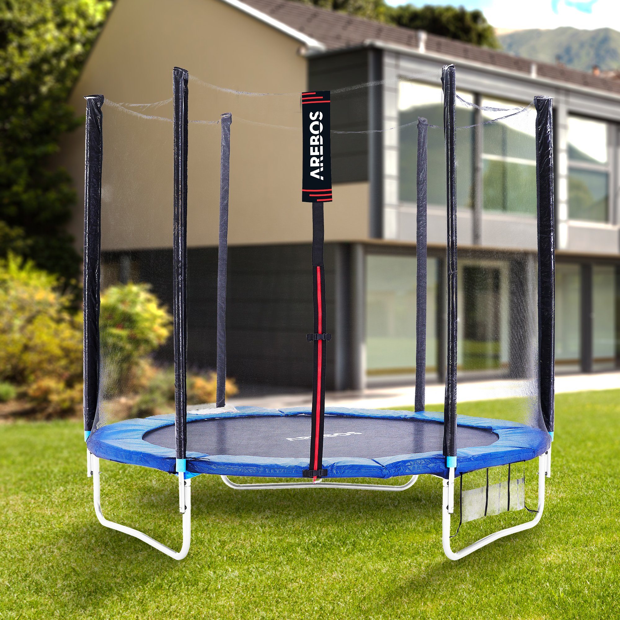 Arebos Gartentrampolin Outdoor Trampolin, Komplett-Set, GS, Belastbar 70 kg, Ø 244 cm