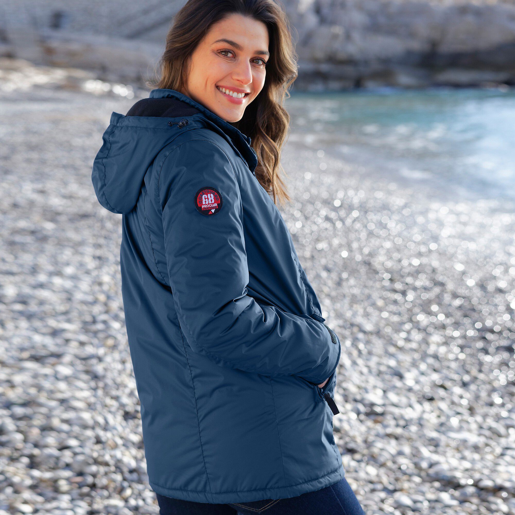 Parka imperméable doublée polaire unie