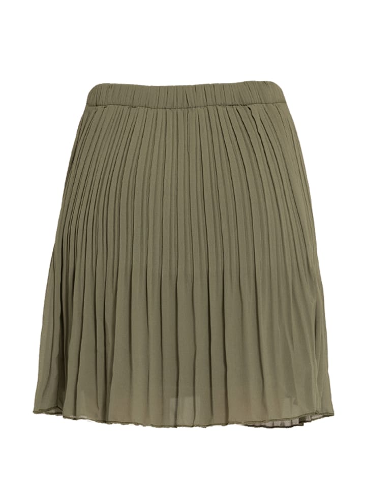 SASSYCLASSY Plissée-Rock aus Chiffon in Khaki günstig kaufen L