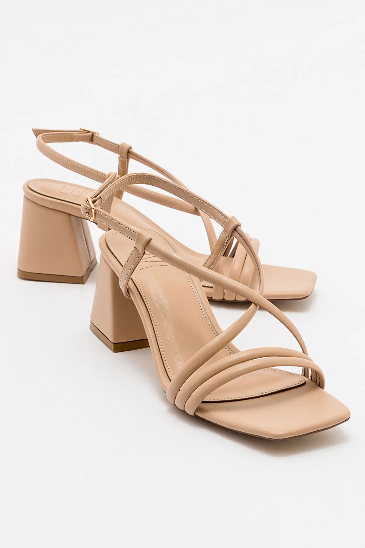 LuviShoes  Daisy Dark Beige Skin Damen-High-Heels-Schuhe