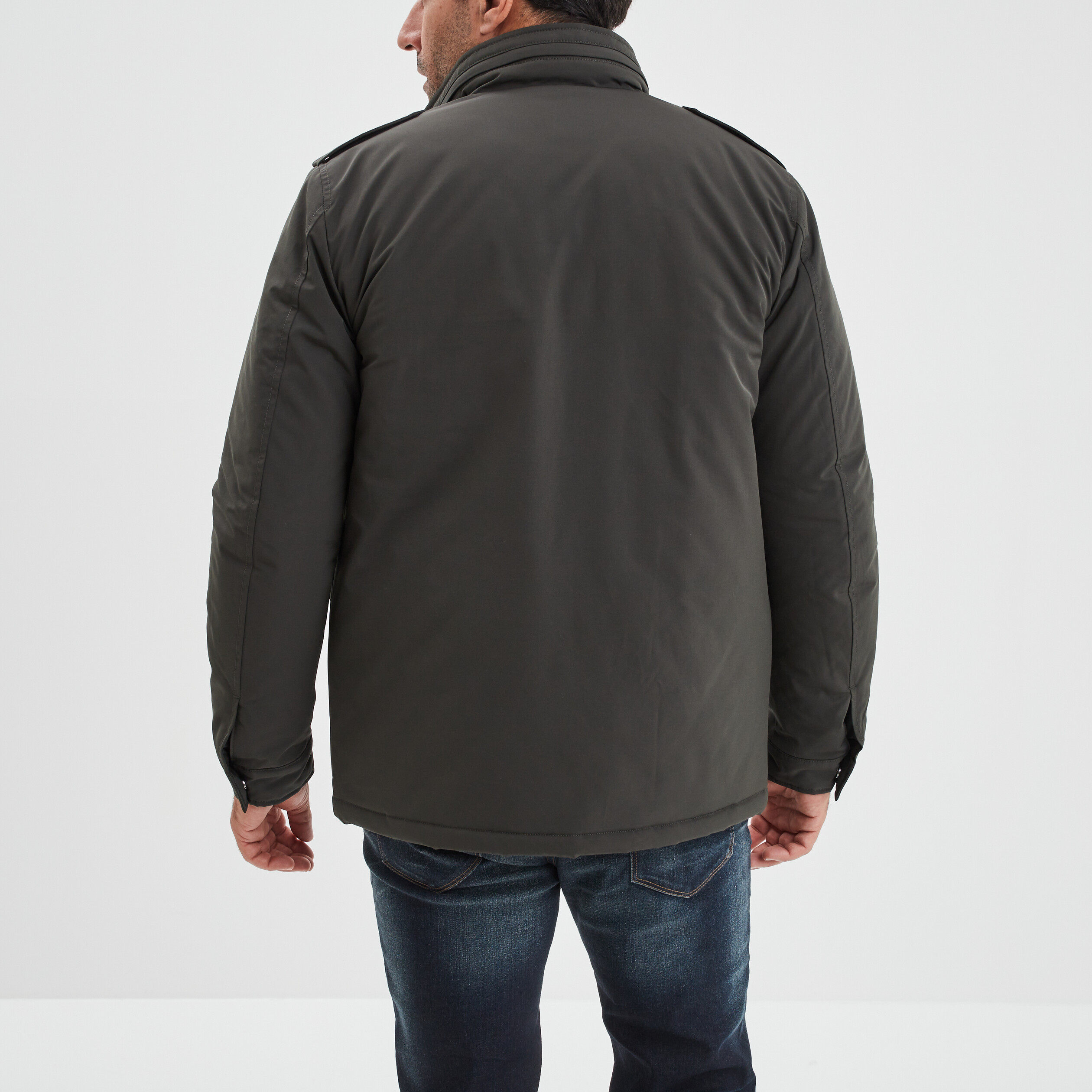 Veste saharienne poches à rabats vert kaki homme | La Halle