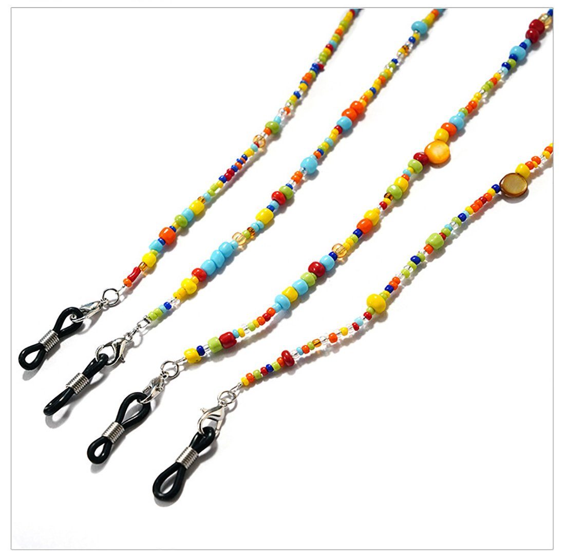 Deliana.makeup Brillenkette Brillenkette Einstellbare Gummi- mit Bunte Perlen