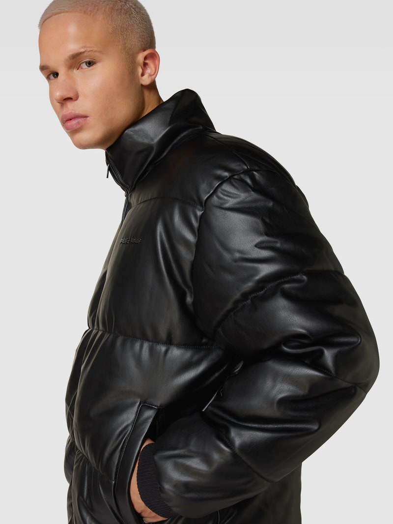 Steppjacke in Leder-Optik Modell 'SOLIN' in schwarz