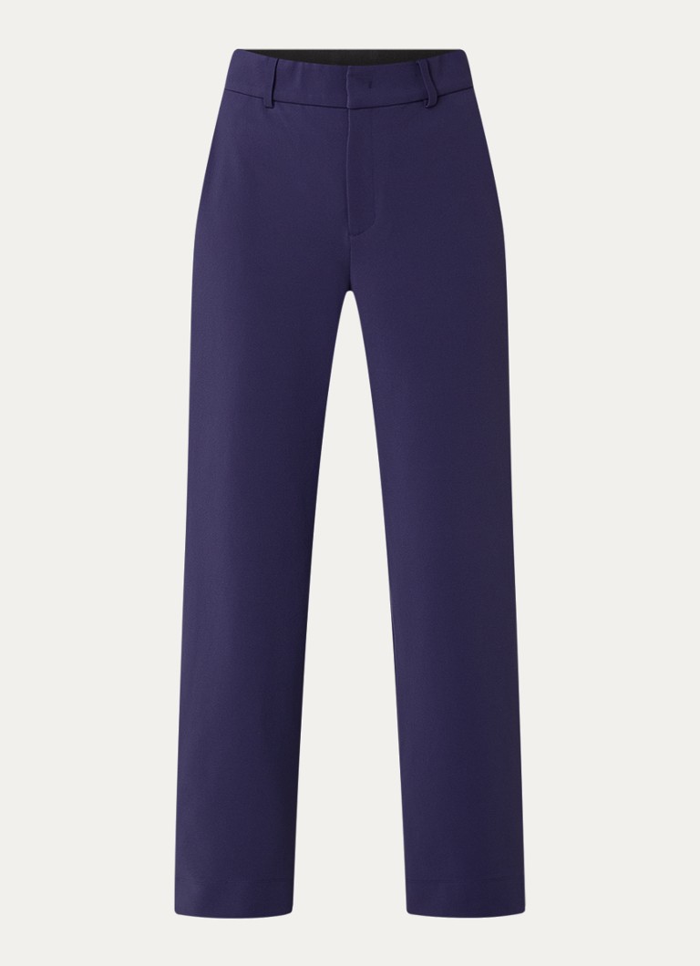 Pantaloni Vanilia din twill cu talie înaltă și croială largă