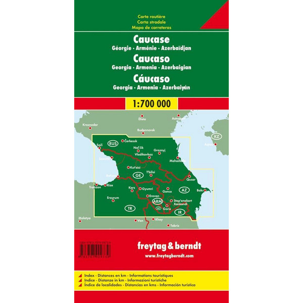 Kaukasus - Georgien - Armenien - Aserbaidschan 1 : 700.000 - Straßenkarte