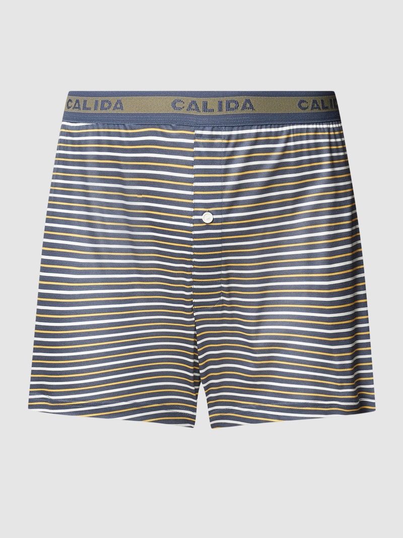 Boxershorts mit Streifenmuster Modell 'NATURE' in rauchblau