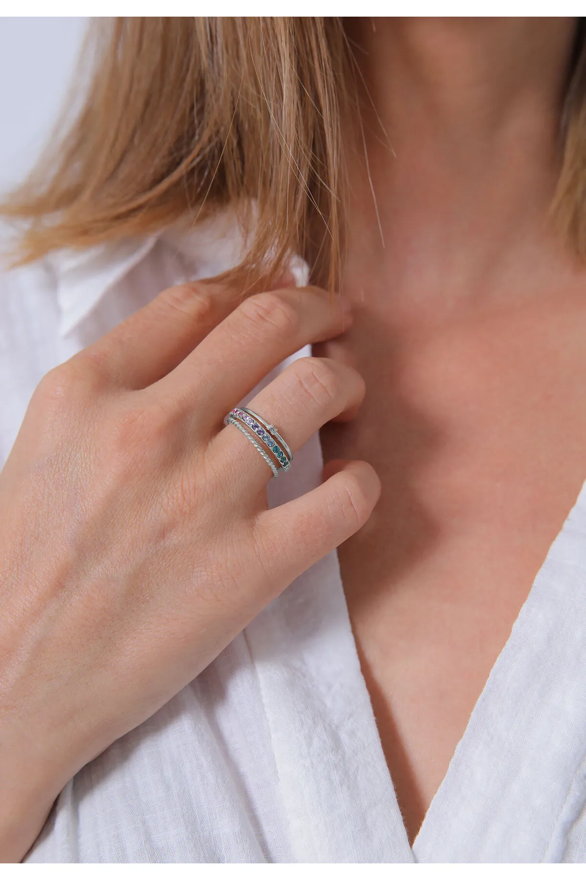 ELLI  Ring - Silberfarben - Glass