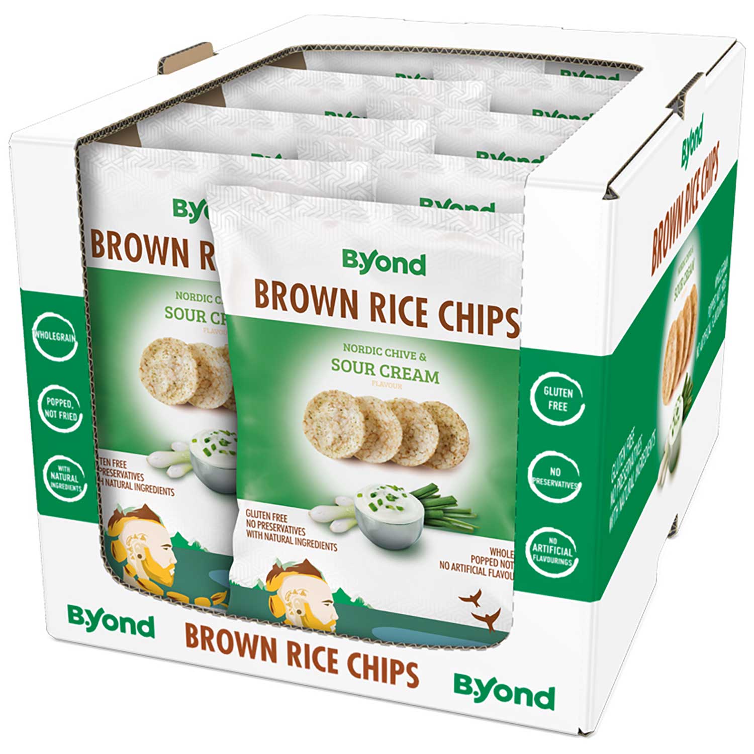 B.Yond Brown Rice Chips Nordic Chive & Sour Cream 175g