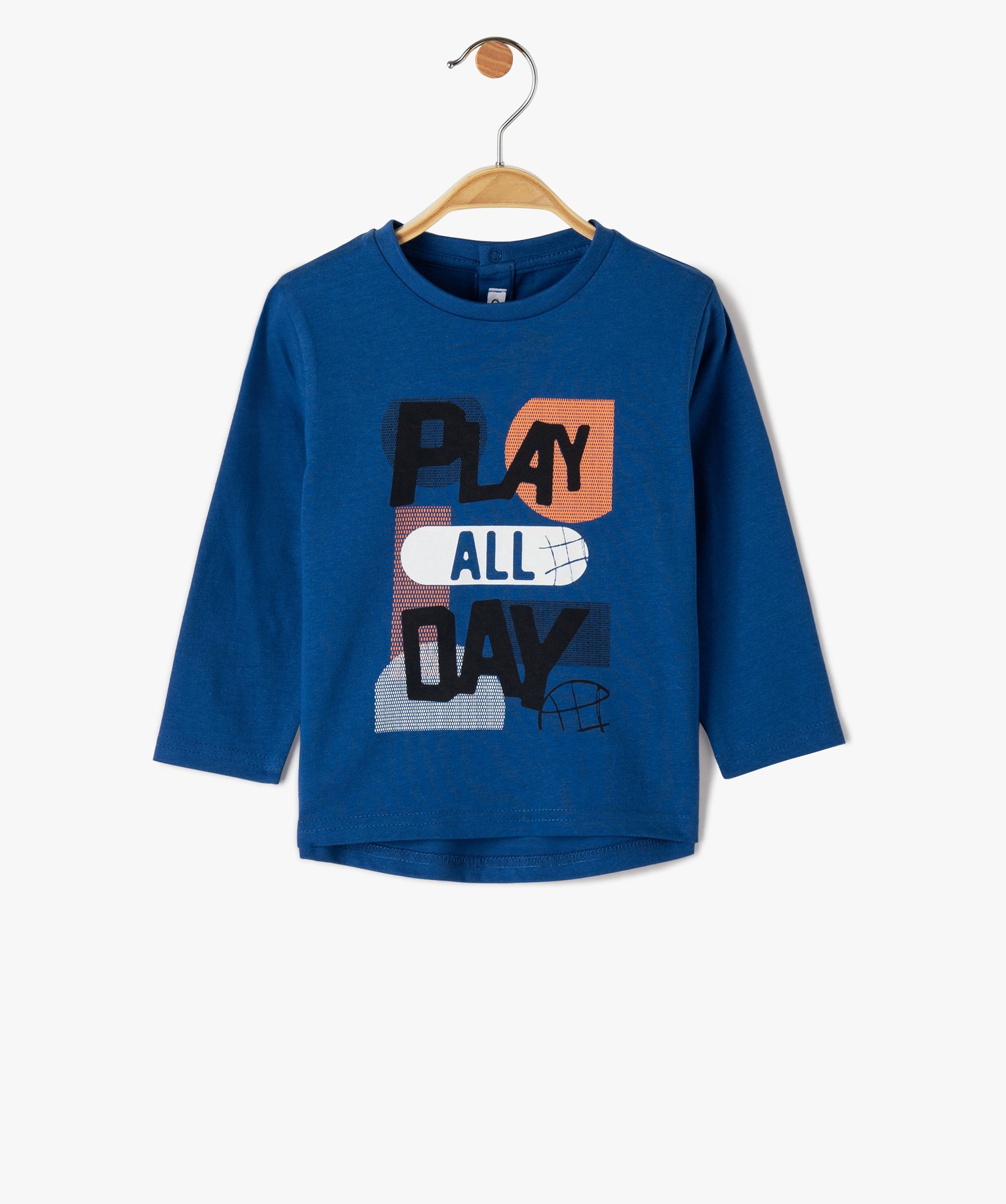 Tee-shirt bébé Garçon à manches longues avec motif bleu | GEMO