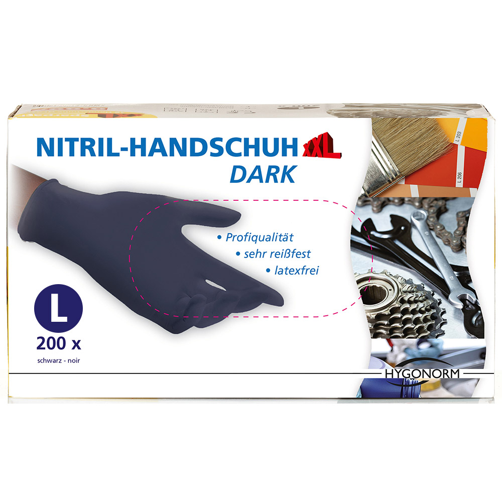 Multitec Nitril-Einweghandschuhe, Schwarz, Größe L - 200er Set