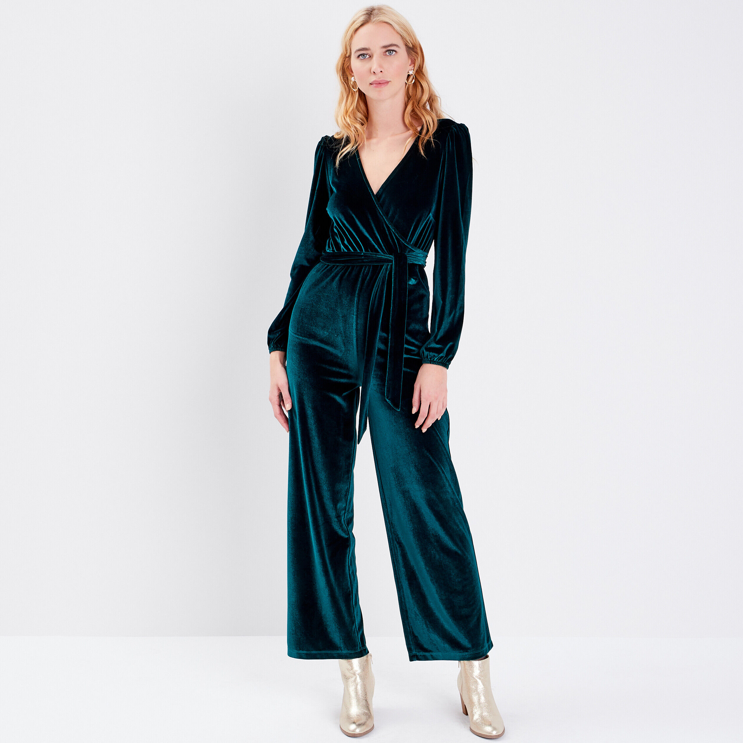 Combinaison pantalon velours vert foncé femme | Cache Cache