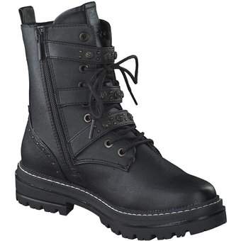 Mustang Schnür Boots in schwarz