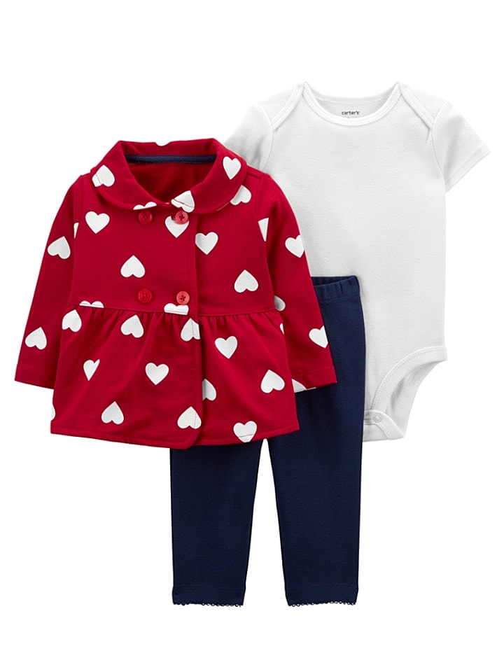 carter's 3tlg. Outfit in Rot/ Dunkelblau/ Weiß günstig kaufen 68