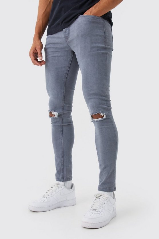 Super Skinny Stretch Jeans mit Riss am Knie