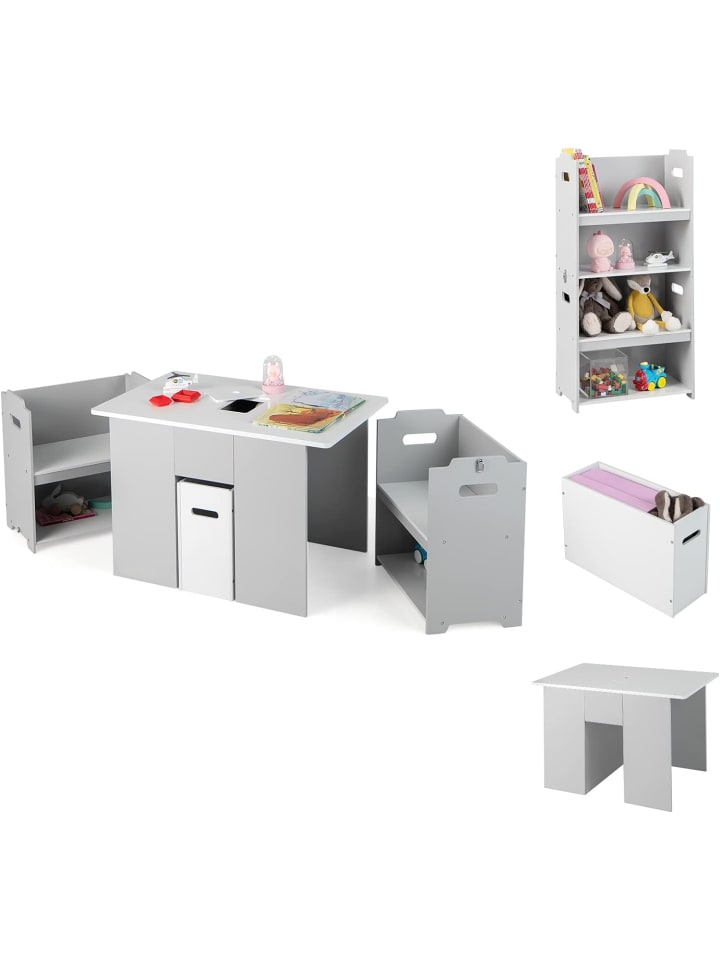 COSTWAY Sitzgruppe 3 tlg. Set in Grau günstig kaufen 70 cm
