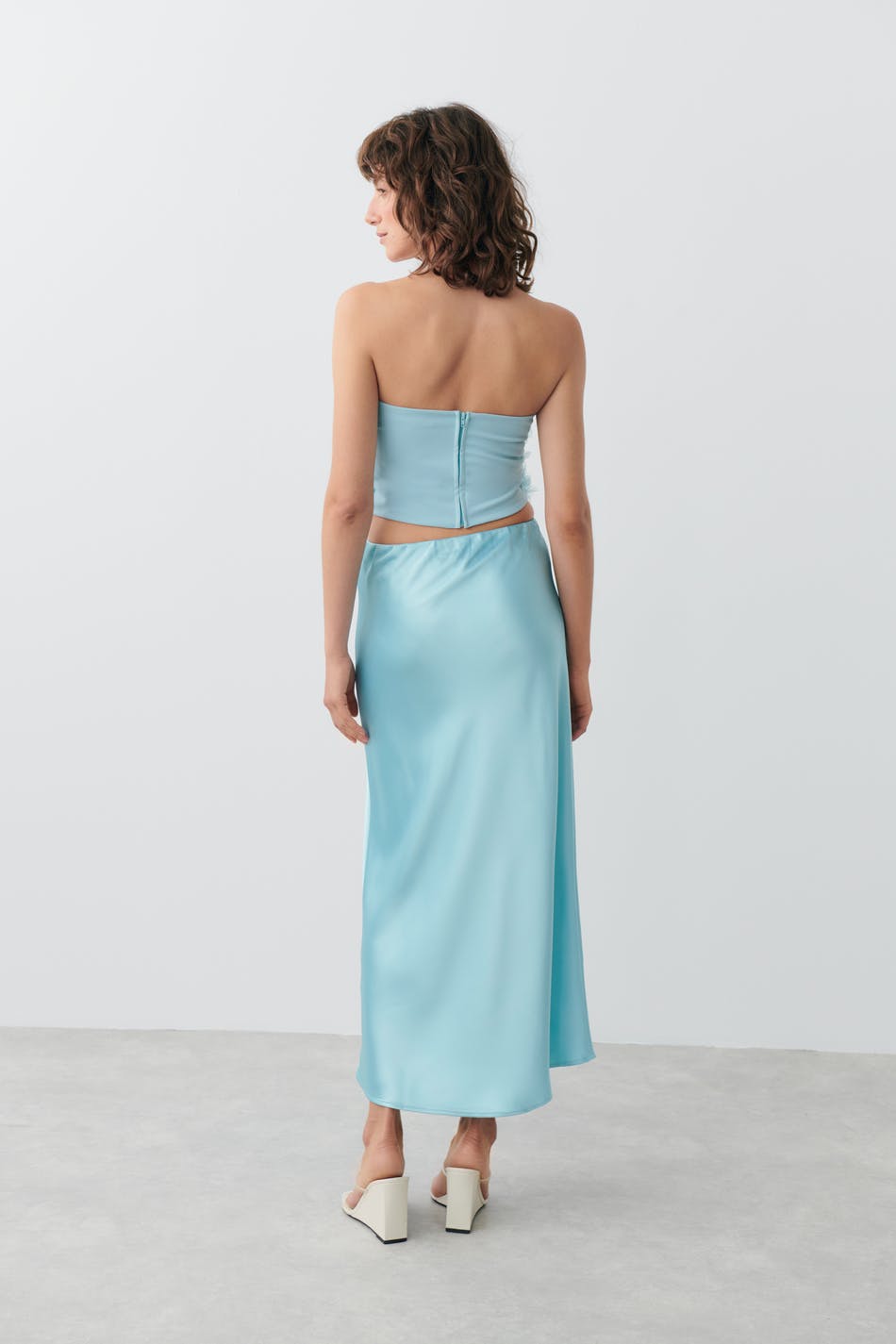 Satin maxi skirt