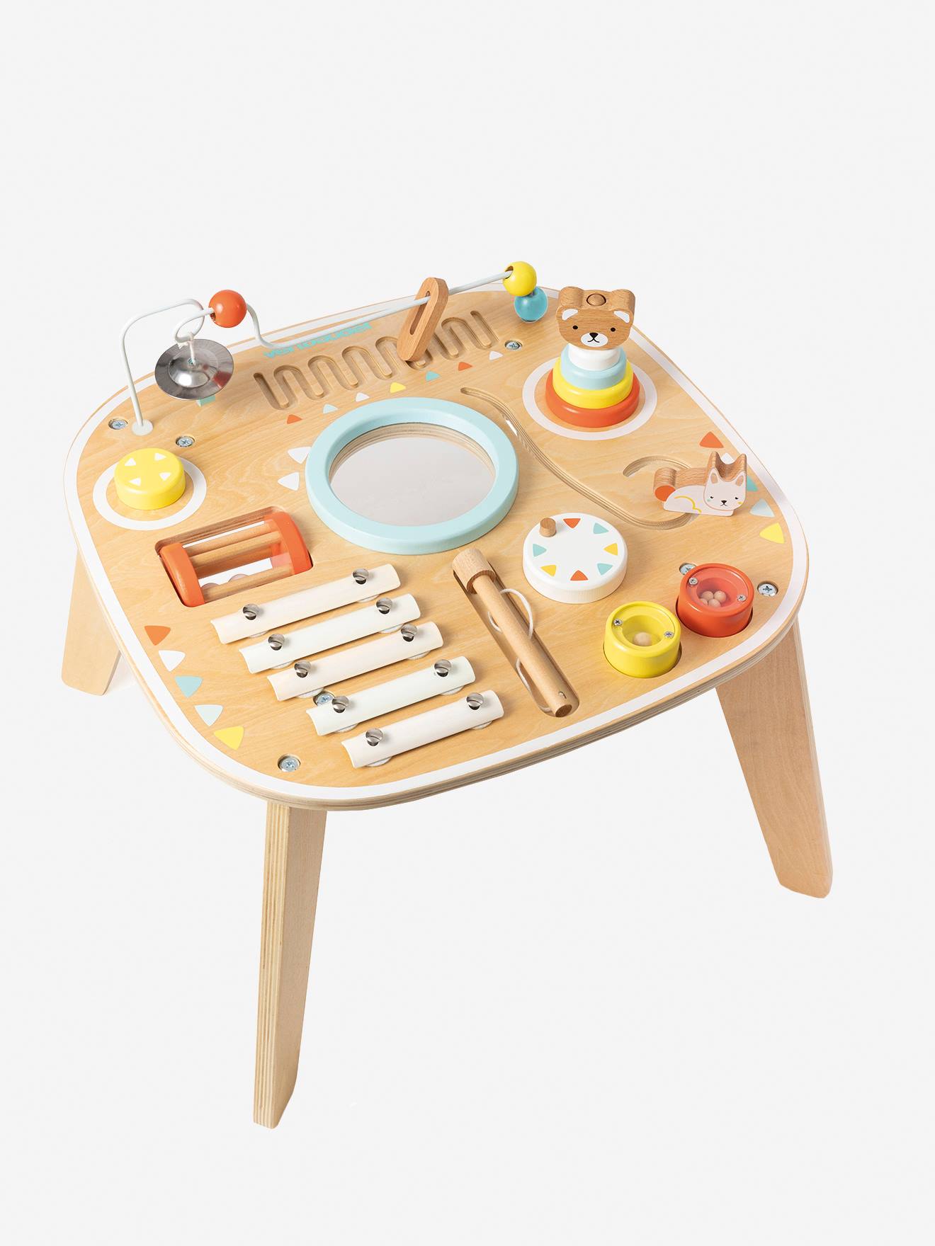 Table d'activités et d'éveil musical bois FSC® rose