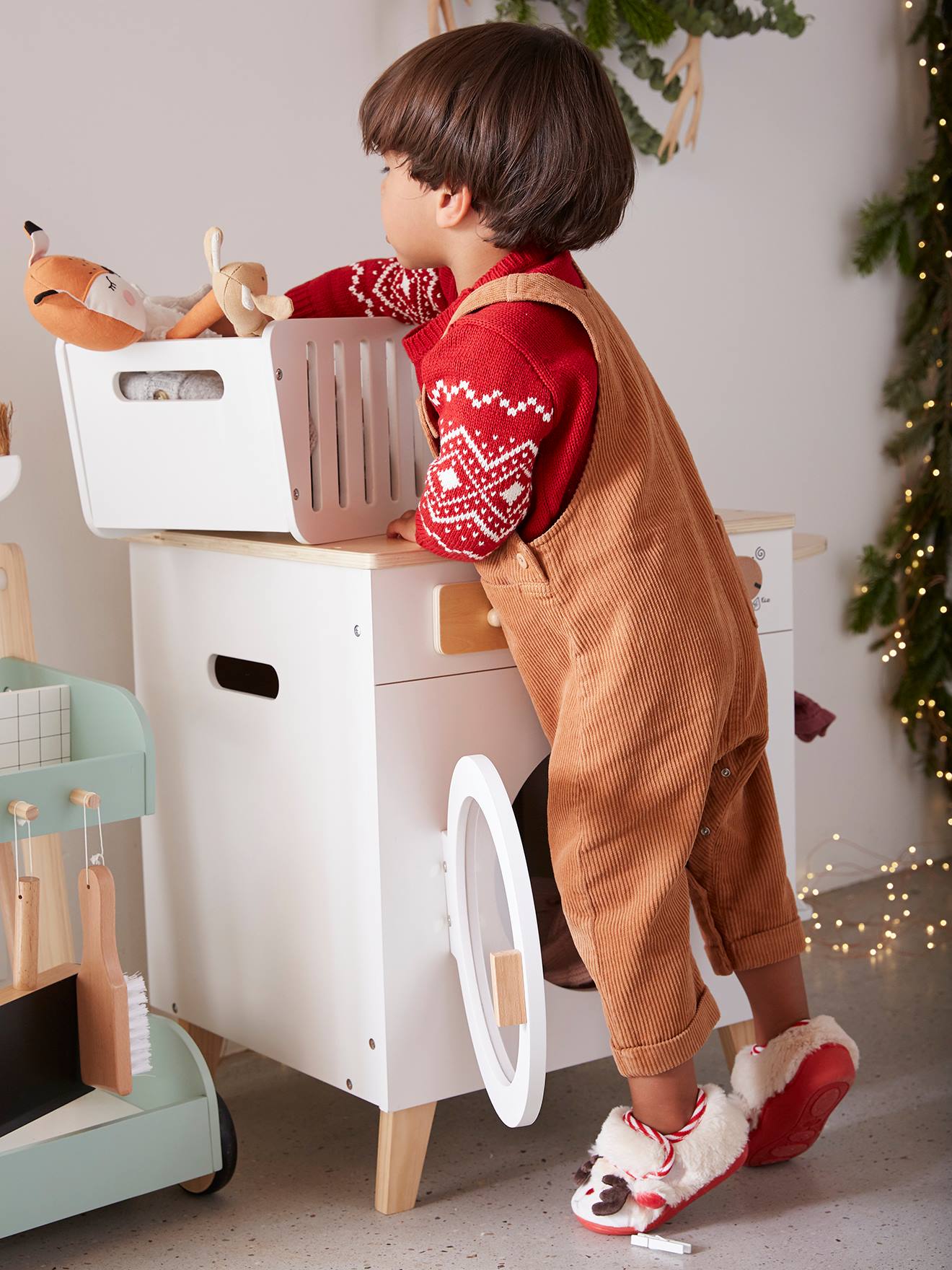 Machine à laver et à repasser en bois FSC® blanc