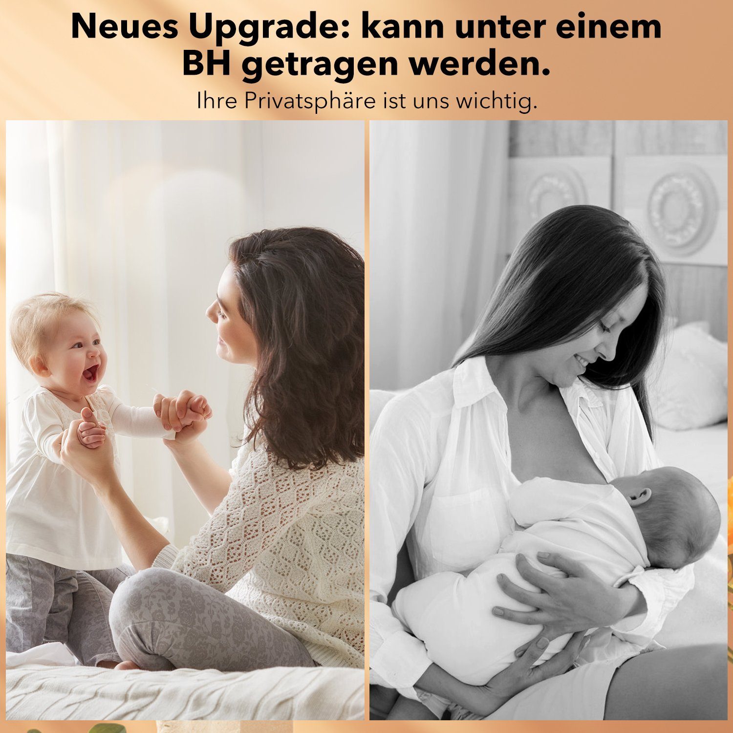 oyajia Elektrische Milchpumpe Tragbar Freihändig 4 Modi 12 Stufen LED-Display, set, Anti-Rückfluss, Ultra-leise/Schmerzfreie/im BH getragene/Wiederaufladbare Milchpumpe
