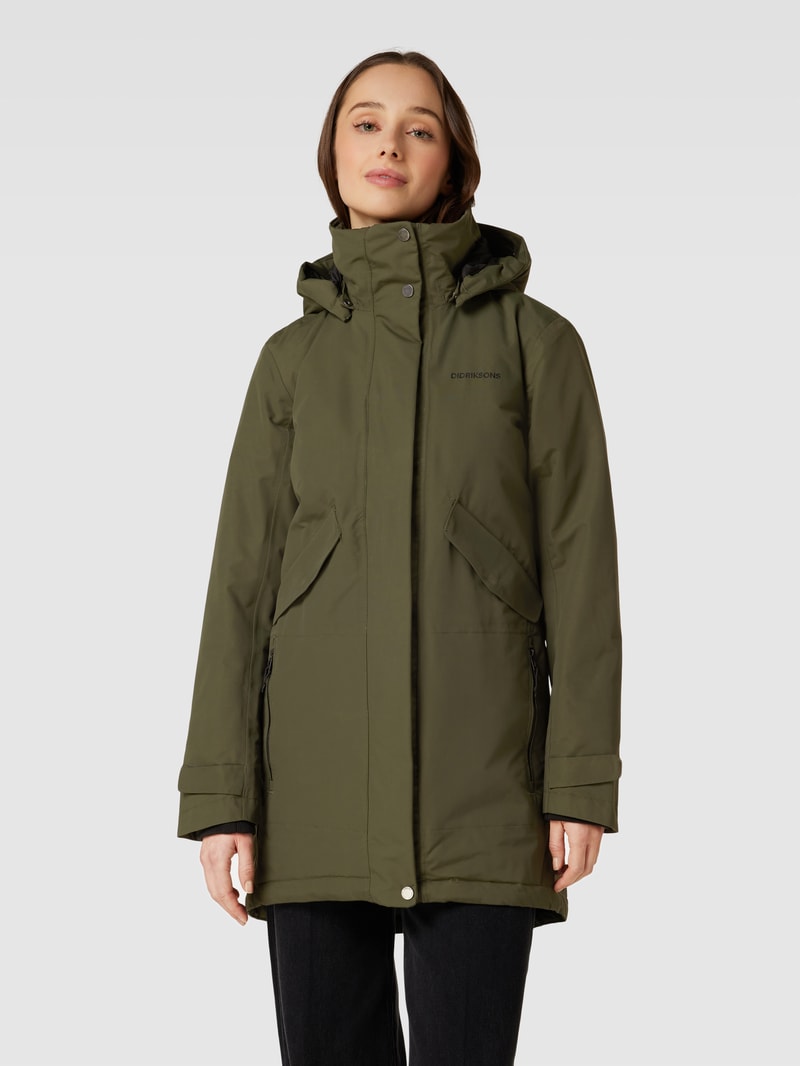 Steppjacke mit abnehmbarer Kapuze in khaki
