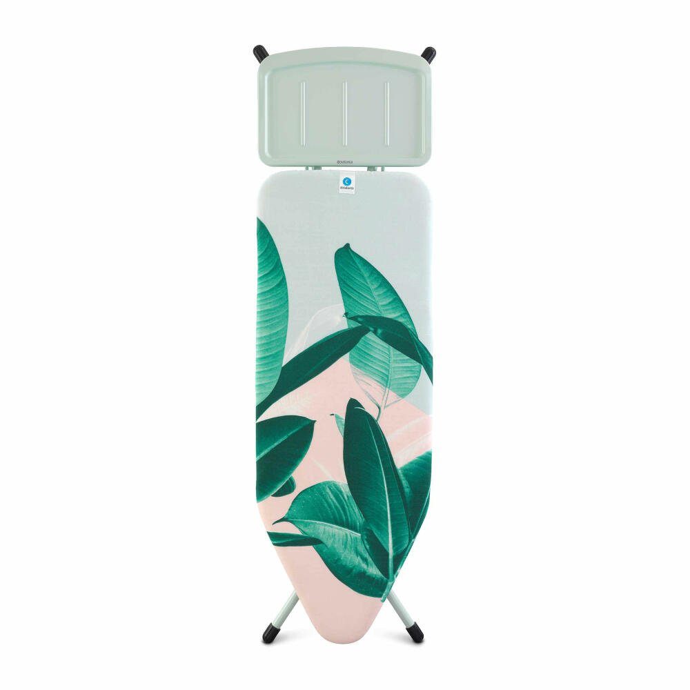 Brabantia Bügelbrett C Tropical Leaves / Mint 118487, Bügelfläche 124x45 cm