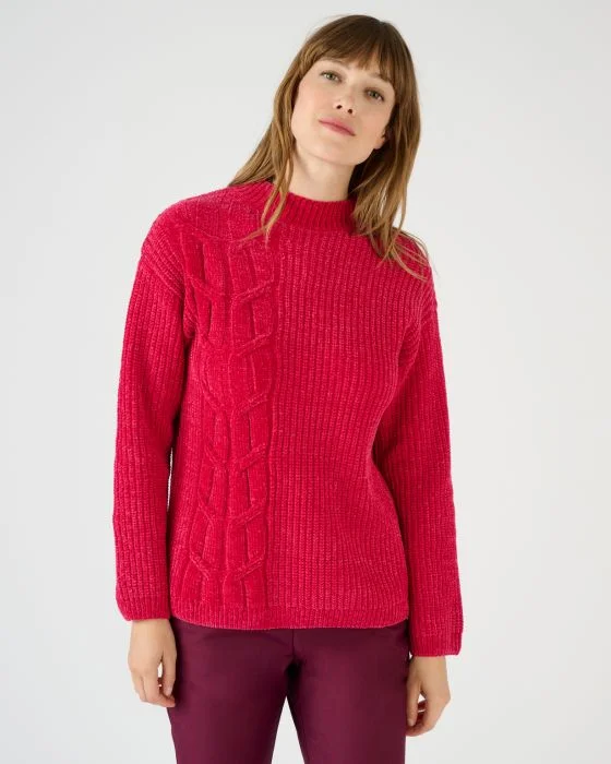 Pull maille chenille torsadé