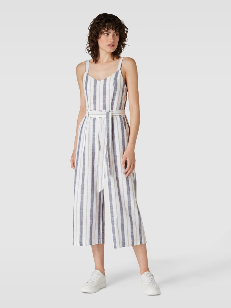 Jumpsuit mit Streifenmuster in marineblau