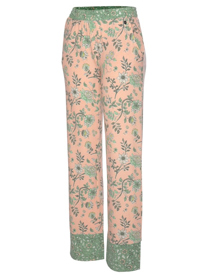 LASCANA Schlafhose in rosa-schilfgrün günstig kaufen