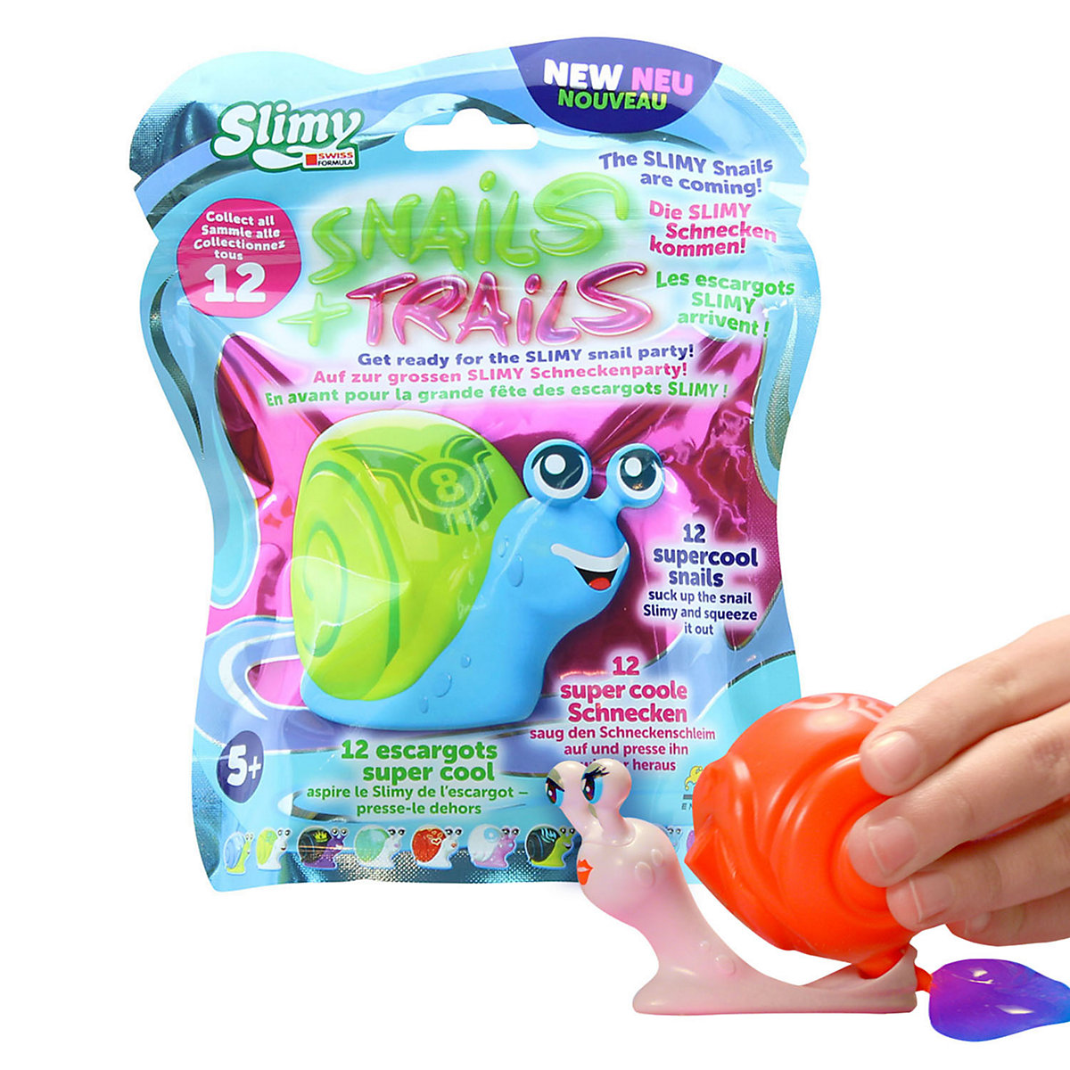 SLIMY® Snails + Trails - lustige Schnecken mit extra glitschigem Original Slimy Slime und bunten Schneckenhäusern