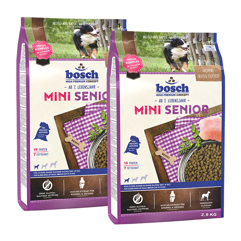 bosch Hundetrockenfutter bosch Mini Senior Geflügel 2x2,5 kg
