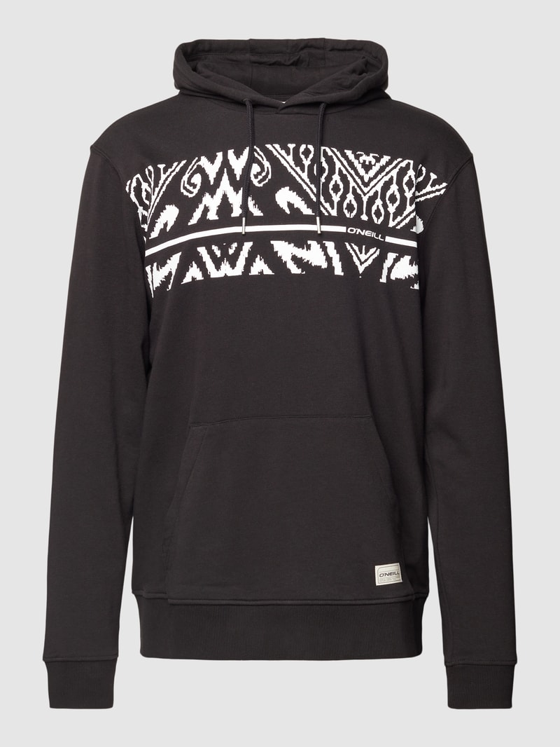 Hoodie mit Motiv-Print Modell 'BLOCK' in schwarz