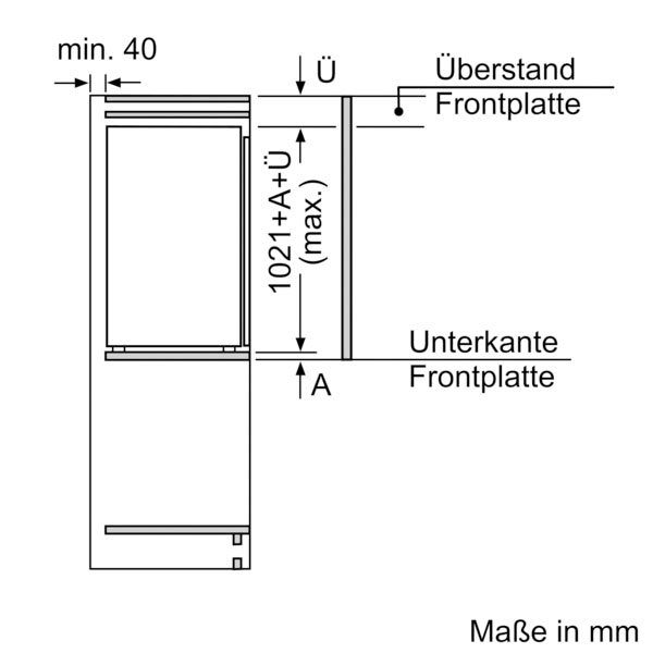 BOSCH Einbaukühlschrank Serie 2 KIR31NSE0, 102,1 cm hoch, 54,1 cm breit