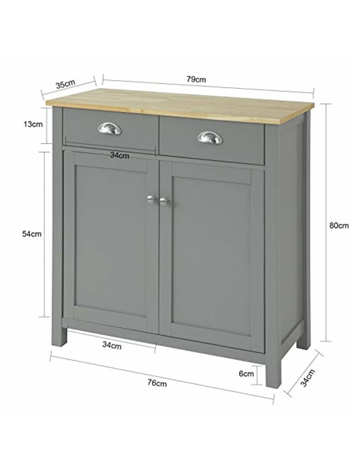 SoBuy Sideboard in Natur und Grau - (B)79 x (H)80 x (T)35cm günstig kaufen onesize