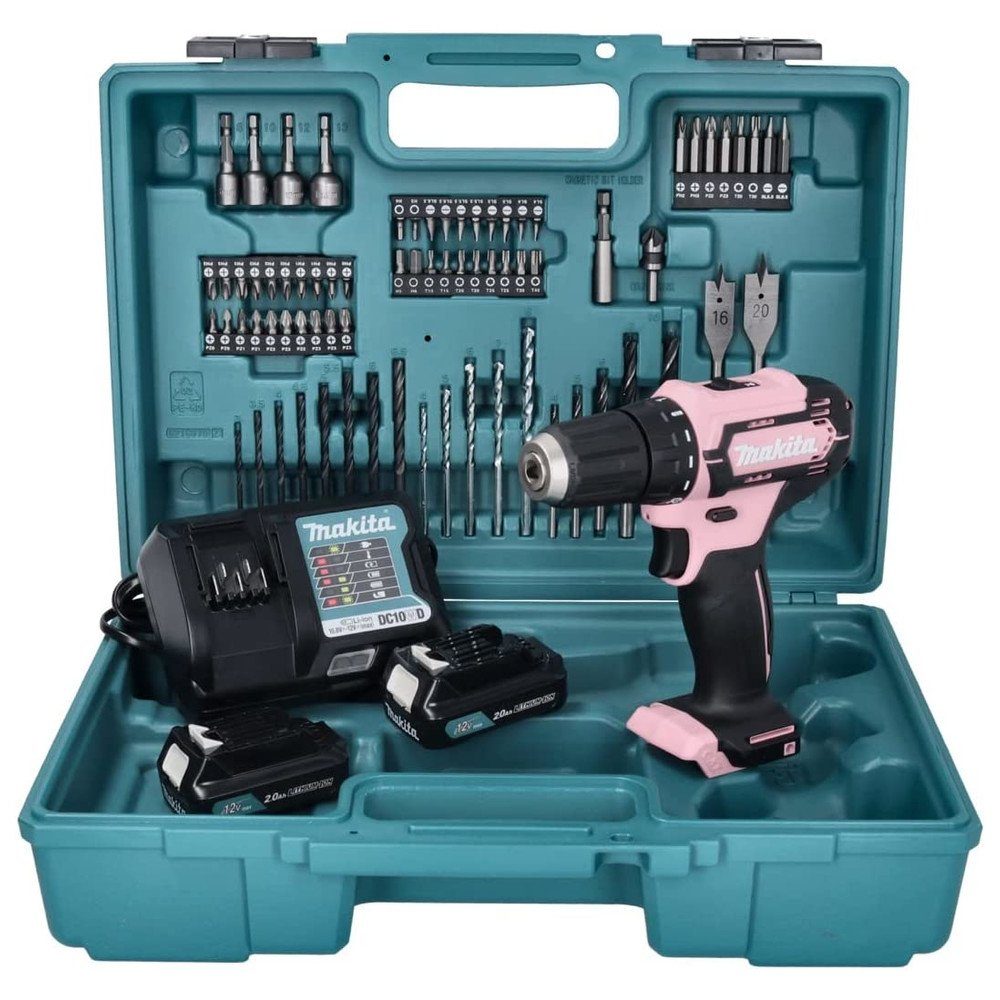 Makita Bohrschrauber Akku-Bohrschrauber Pink 12V Set