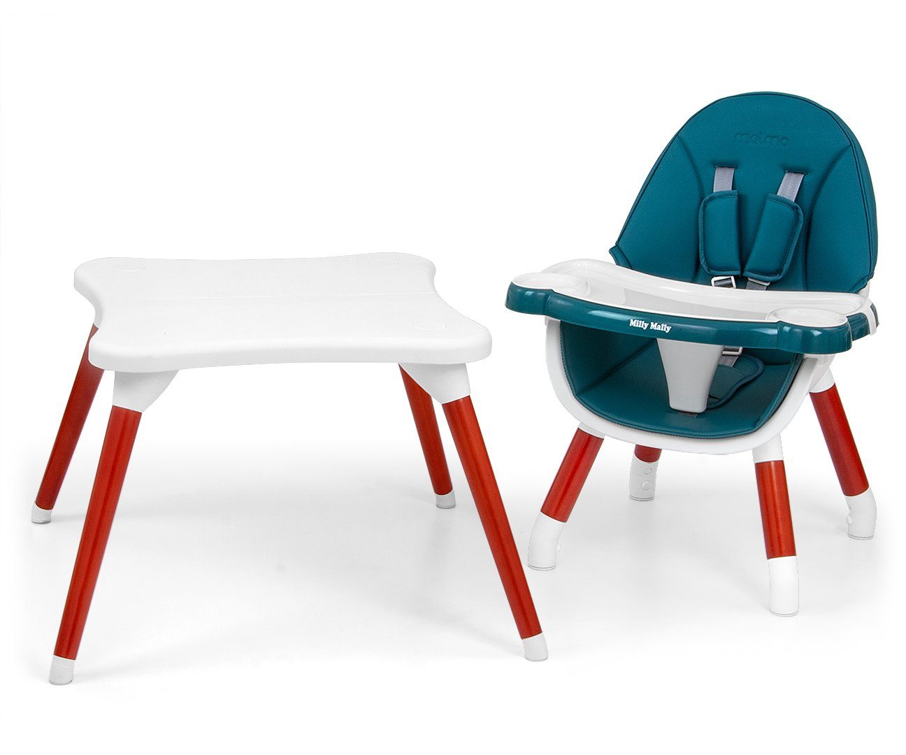 LeNoSa Kombihochstuhl Luxus Kinder Hochstuhl • Milly Mally Set 2in1 • wächst mit dem Kind - von 6 Monaten bis ca. 6 Jahren