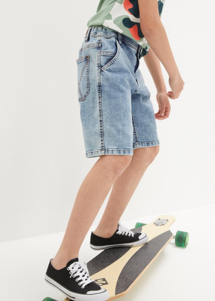 Jungen Baggy Shorts, Hellblau Denim