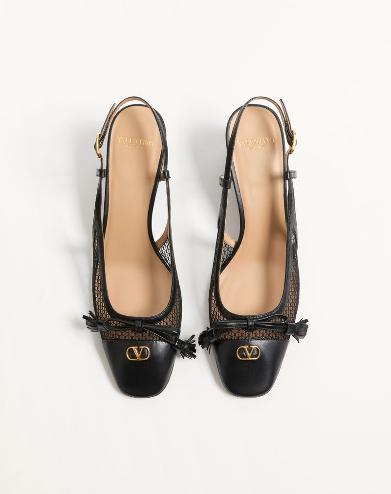 Valet Du Roi 60mm Mesh e Sapatos Slingback Infantis