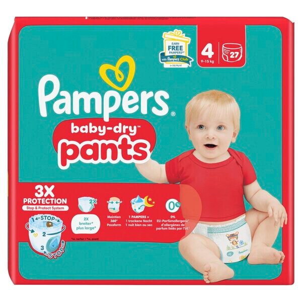Pampers Baby-Dry Pants pelenkanadrág 4-es méret (9-15kg), 27 darab