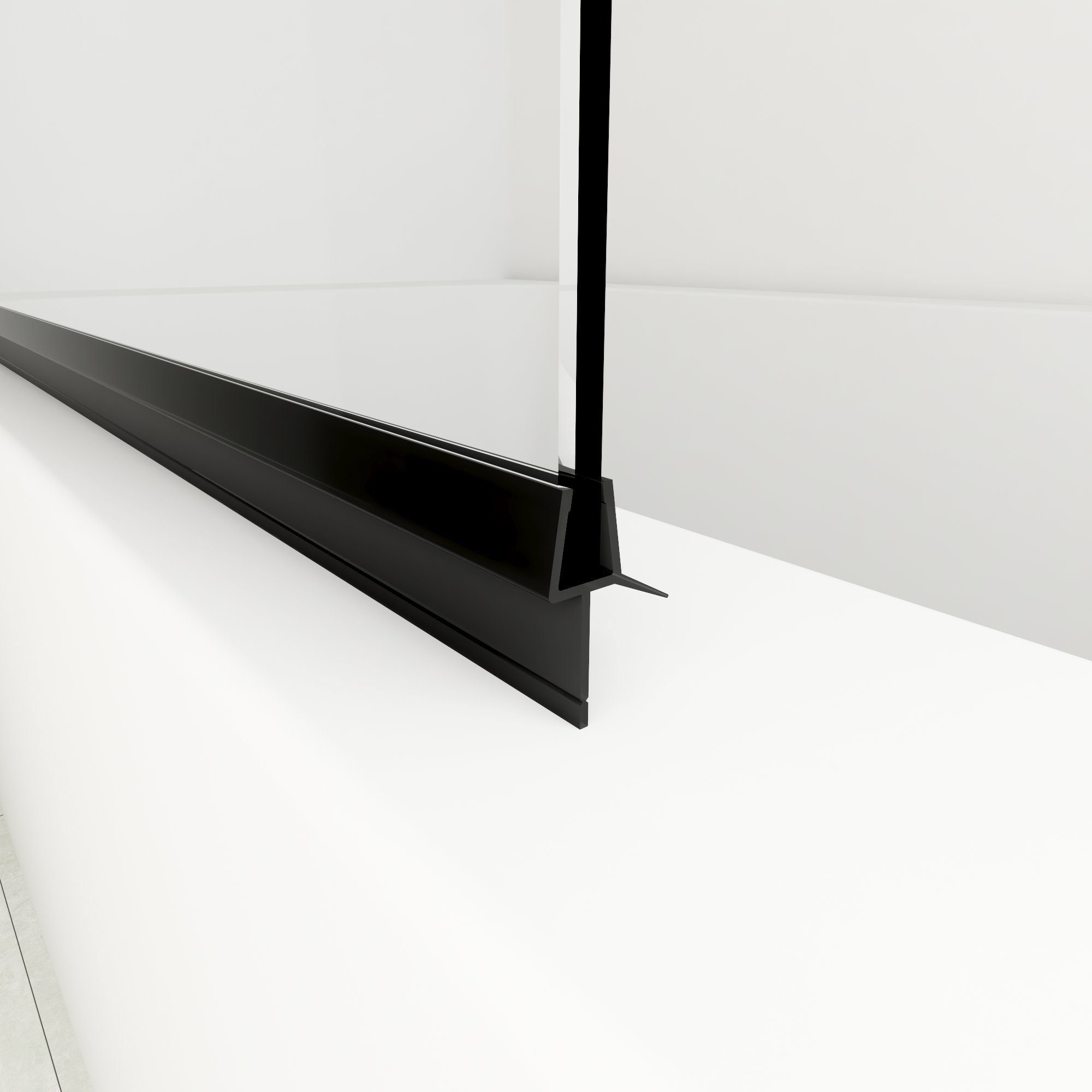 Boromal Badewannenaufsatz 3 teilig Schwarz Faltbar Duschwand Badewanne Glaswand Duschtrennwand, Sicherheitsglas, (Badewannenabtrennung 3-teilig mit Milchglas Streifen), 5mm ESG Glas, Badewannenfaltwand