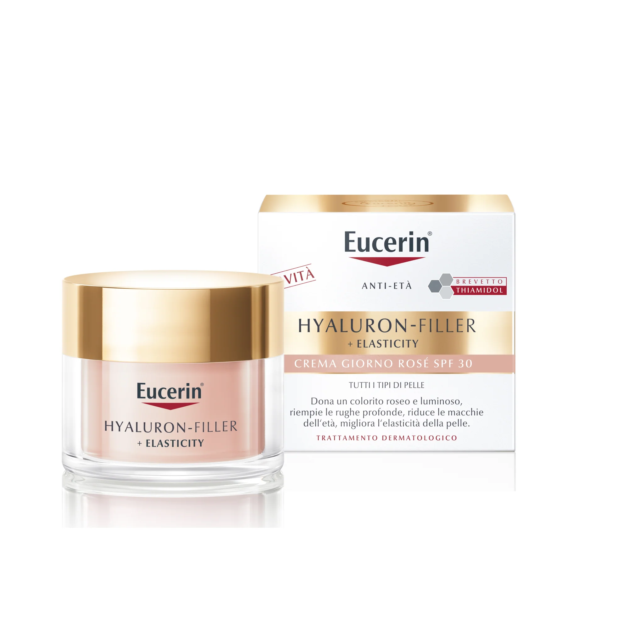 Hyaluron-Filler + Elasticity Hyaluron-Filler + Elasticity Rosé dienas krēms ar SPF30 - dienas sejas krēms pret plankumiem