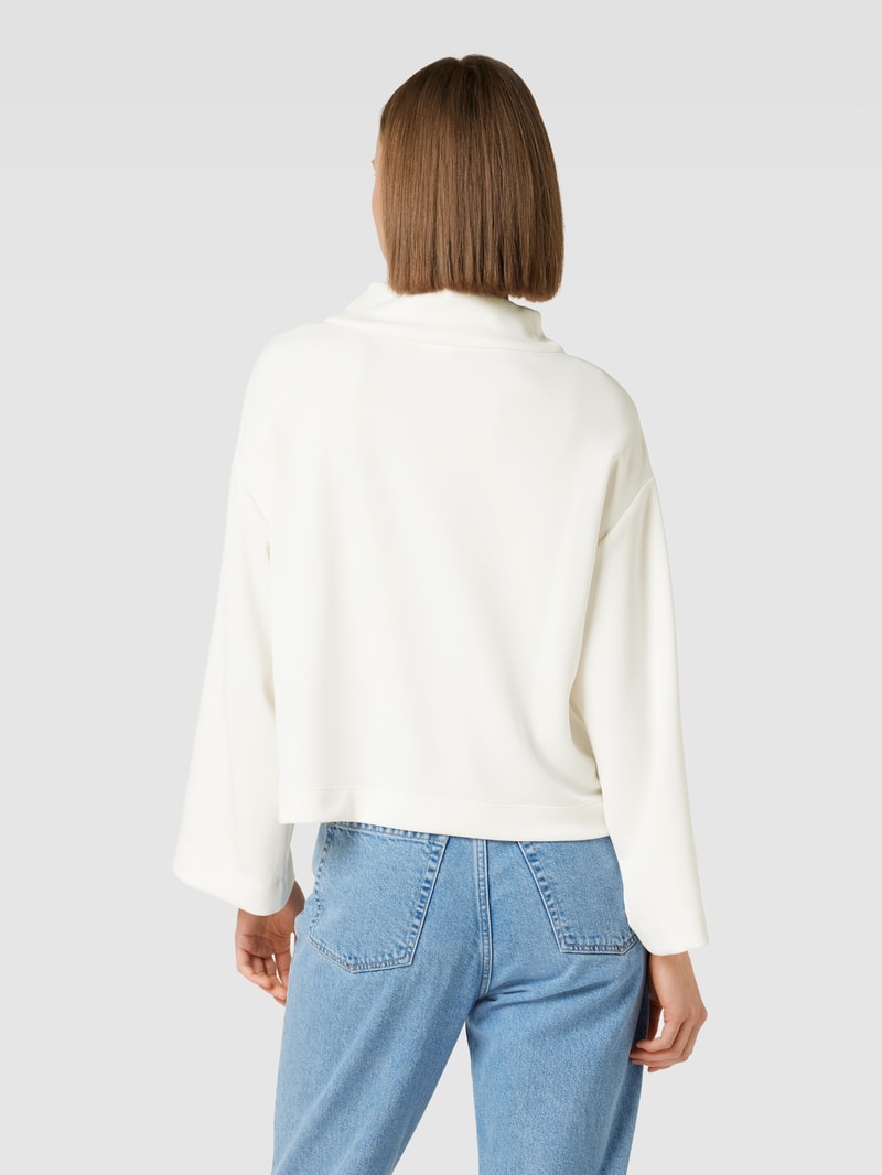 Sweatshirt mit Stehkragen in weiß