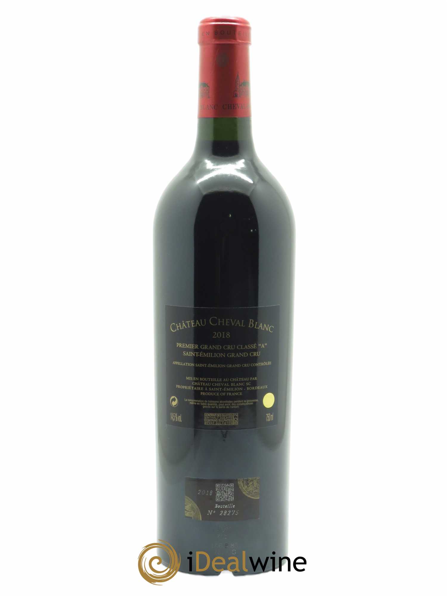 Château Cheval Blanc 1er Grand Cru Classé A (CBO à partir de 6 bts) 2018 - Lot de 1 Bouteille
