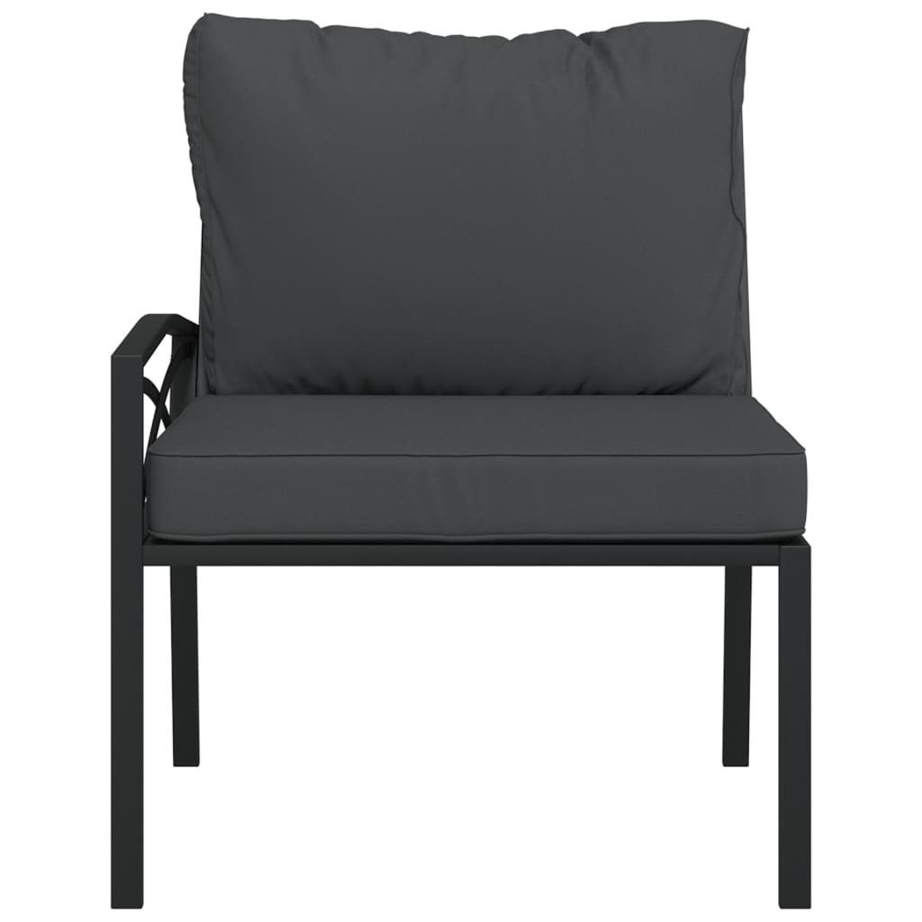 vidaXL Loungesofa Gartenstühle mit Grauen Kissen 2 Stk. 62x75x79 cm Stahl, 2 Teile
