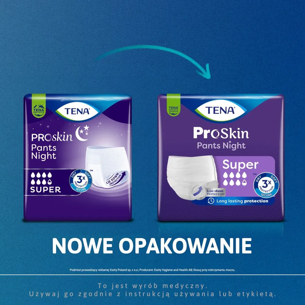 Tena Pants Proskin Super Night Απορροφητικά Νυχτικά Εσώρουχα Μέγεθος M, Πακέτο των 10